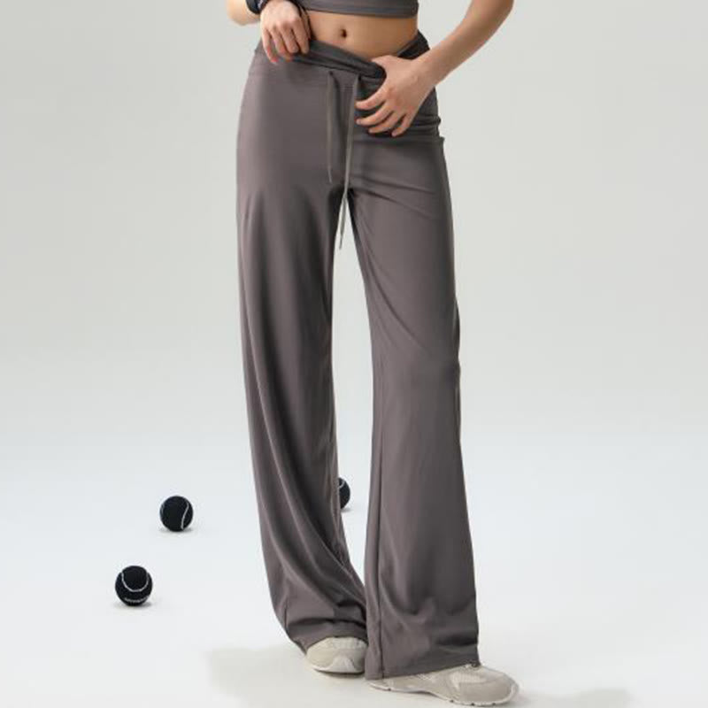 Buddha Stones Freizeithose mit Kordelzug, elastischem Bund und weitem Bein für Damen – ideal für Yoga, Sport und Fitnessstudio. - image 2