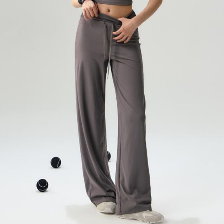 Buddha Stones Freizeithose mit Kordelzug, elastischem Bund und weitem Bein für Damen – ideal für Yoga, Sport und Fitnessstudio. - image 2