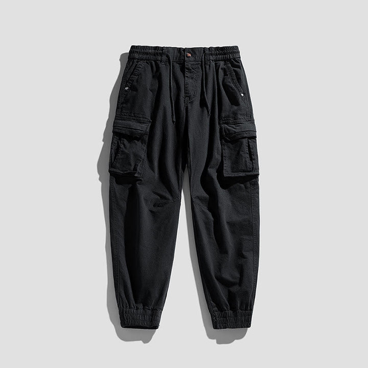 Buddha Stones Sommer-Baumwollhose für Herren mit elastischen Bündchen, schmal zulaufendem Schnitt und Taschen - Schwarz - US/UK/AU48, EU58 (6XL) - image 11