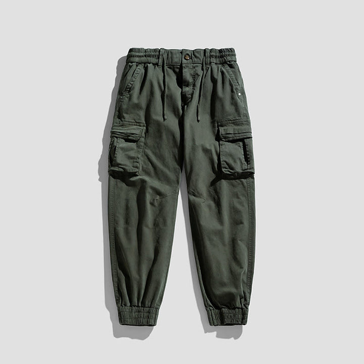 Buddha Stones Sommer-Baumwollhose für Herren mit elastischen Bündchen, schmal zulaufendem Schnitt und Taschen - Dunkelseegrün - US/UK/AU48, EU58 (6XL) - image 6