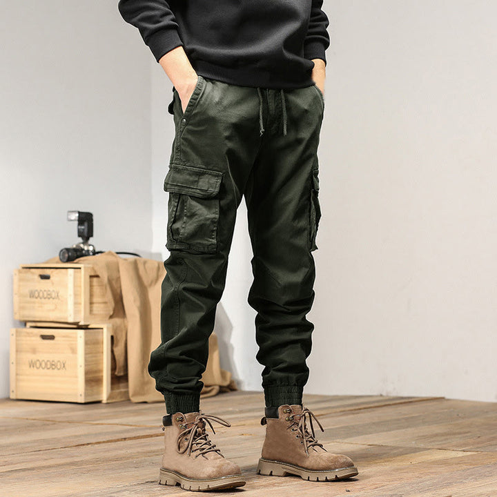 Buddha Stones Sommer-Baumwollhose für Herren mit elastischen Bündchen, schmal zulaufendem Schnitt und Taschen - image 7
