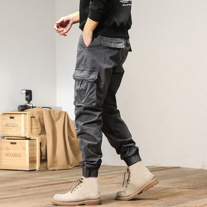 Buddha Stones Sommer-Baumwollhose für Herren mit elastischen Bündchen, schmal zulaufendem Schnitt und Taschen - image 10