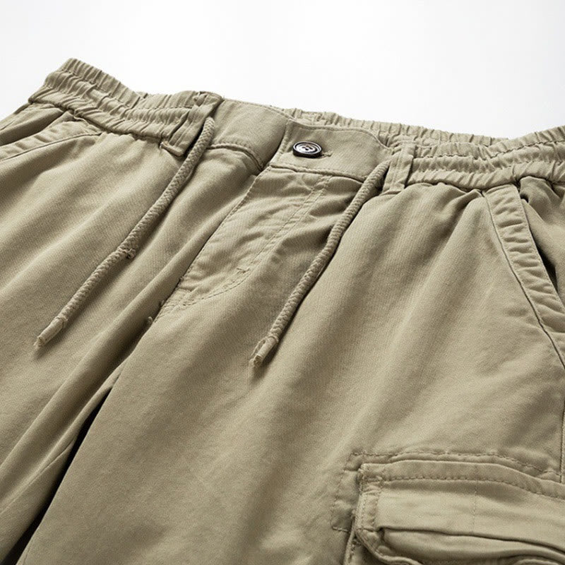Buddha Stones Sommer-Baumwollhose für Herren mit elastischen Bündchen, schmal zulaufendem Schnitt und Taschen - image 4
