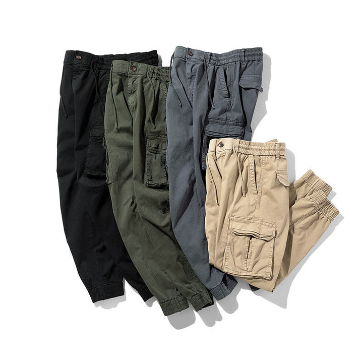 Buddha Stones Sommer-Baumwollhose für Herren mit elastischen Bündchen, schmal zulaufendem Schnitt und Taschen - image 12