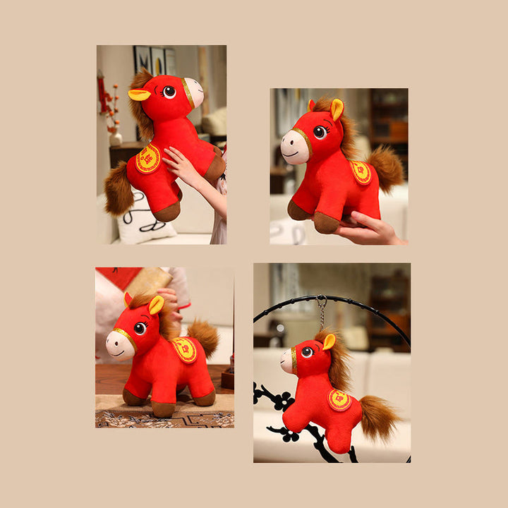 Buddha Stones Jahr des Pferdes Rotes stehendes Pferde-Plüschtier Reichtums- und Wohlstands-Heimdekoration - image 12