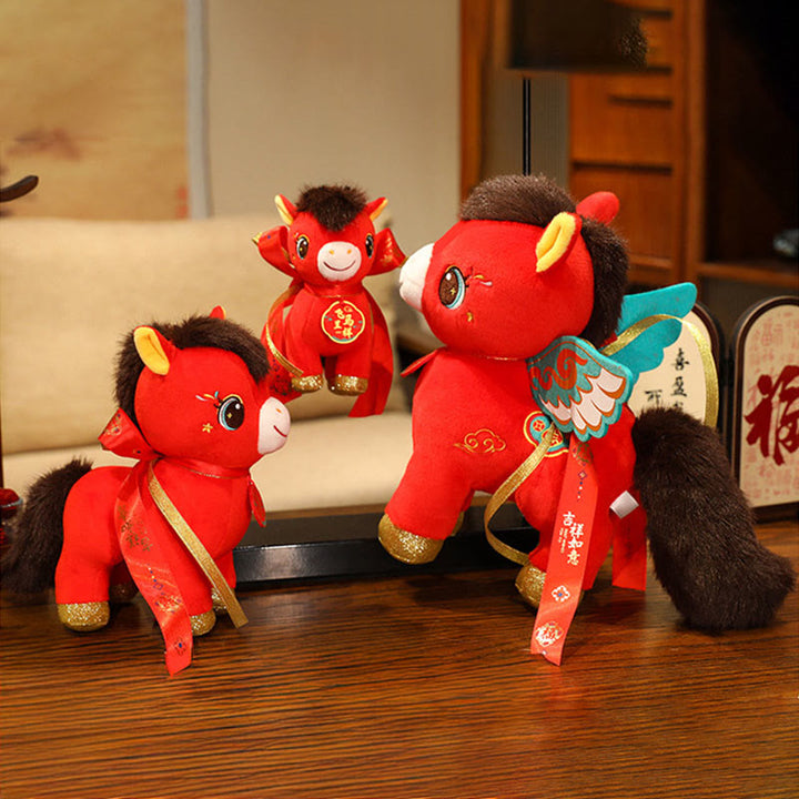 Buddha Stones Jahr des Pferdes – Glückverheißendes Wolkenmuster – Geflügeltes Pferde-Plüschtier – Energie-Heimdekoration - image 5