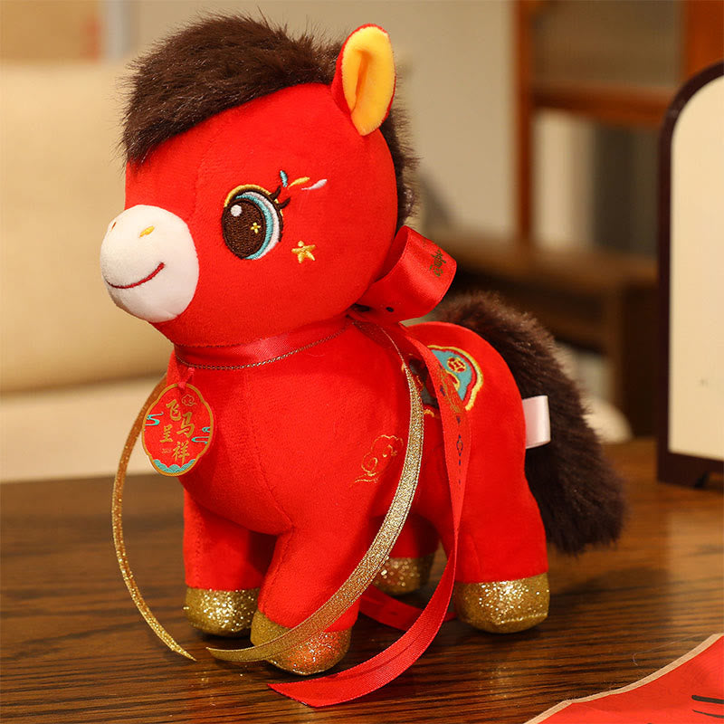 Buddha Stones Jahr des Pferdes – Glückverheißendes Wolkenmuster – Geflügeltes Pferde-Plüschtier – Energie-Heimdekoration - Pferd - 20 cm (gemessen von Ohr bis Fuß) - image 3