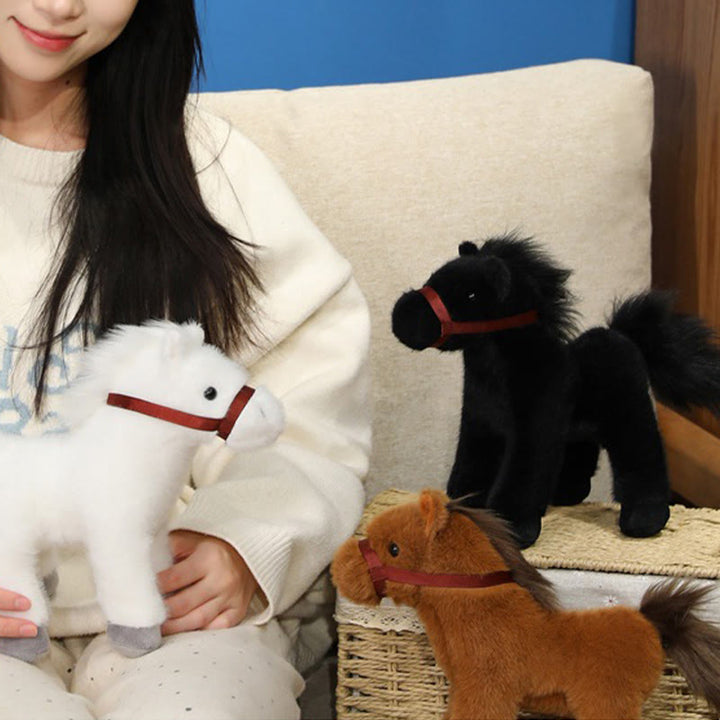 Buddha Stones Jahr des Pferdes – Niedliches, einfarbiges Pony-Plüschtier – Wohndekoration - image 14