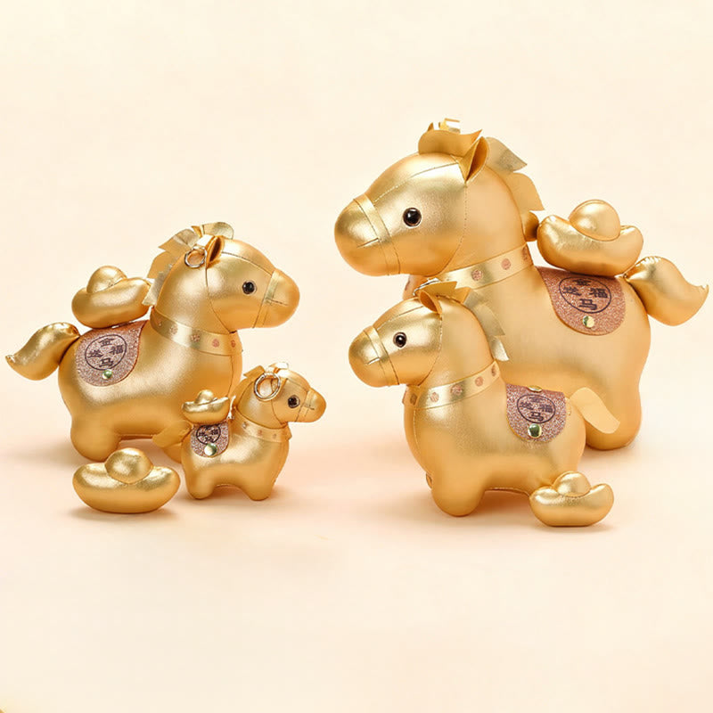 Buddha Stones Jahr des Pferdes Goldbarren, niedliche Ponypuppe, Wohlstands-Heimdekoration - image 10