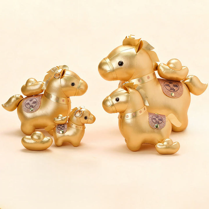 Buddha Stones Jahr des Pferdes Goldbarren, niedliche Ponypuppe, Wohlstands-Heimdekoration - image 10