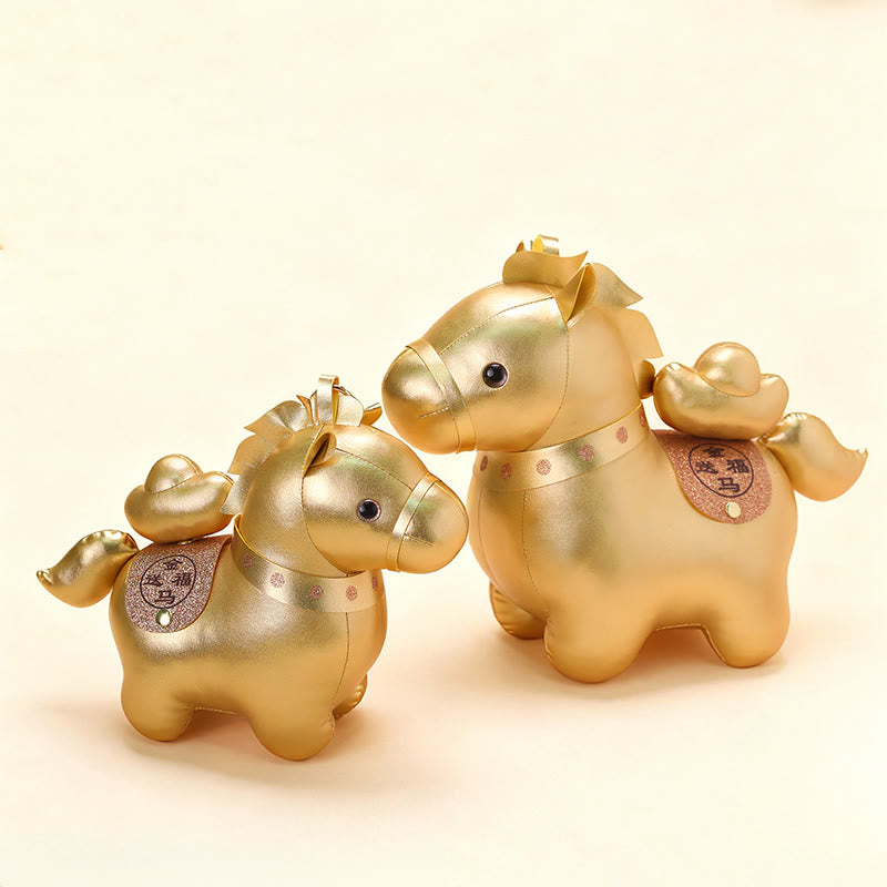 Buddha Stones Jahr des Pferdes Goldbarren, niedliche Ponypuppe, Wohlstands-Heimdekoration - image 9