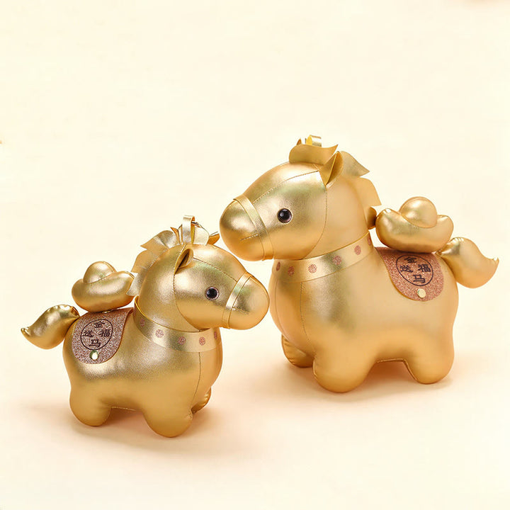 Buddha Stones Jahr des Pferdes Goldbarren, niedliche Ponypuppe, Wohlstands-Heimdekoration - image 9