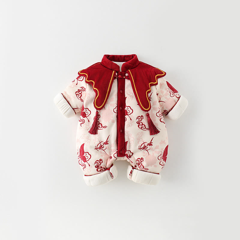 Buddha Stones, Winter-Schmetterling, Glückswolken-Design, Baby-Mädchen-Baumwoll-Langarm-Strampler - image 1