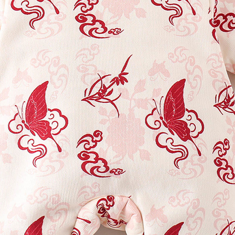 Buddha Stones, Winter-Schmetterling, Glückswolken-Design, Baby-Mädchen-Baumwoll-Langarm-Strampler - image 10