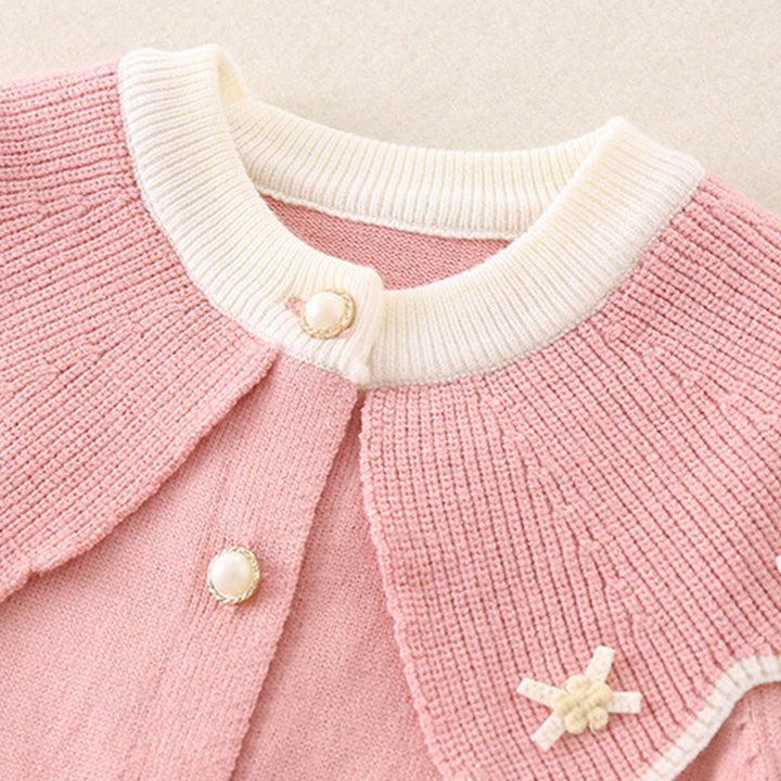 Buddha Stones Frühling Herbst Farbblock-Baby-Mädchen Langarm-Kapuzen-Strick-Einteiler - image 11