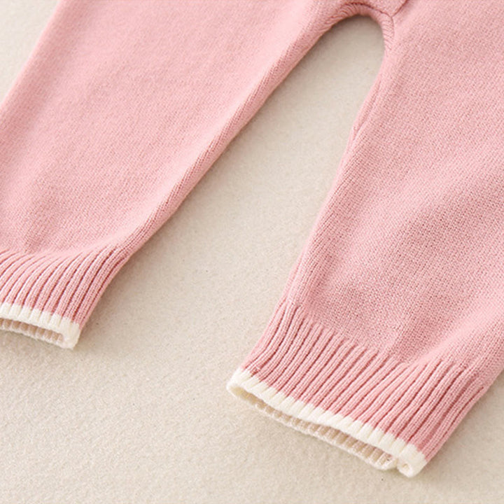 Buddha Stones Frühling Herbst Farbblock-Baby-Mädchen Langarm-Kapuzen-Strick-Einteiler - image 14