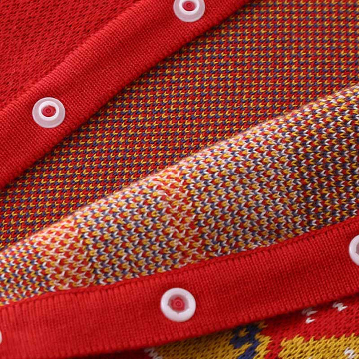 Buddha Stones ​​Herbst Winter Roter Drachenmuster Baby Jungen Mädchen Baumwolle Langarm Strick Einteiler - image 7