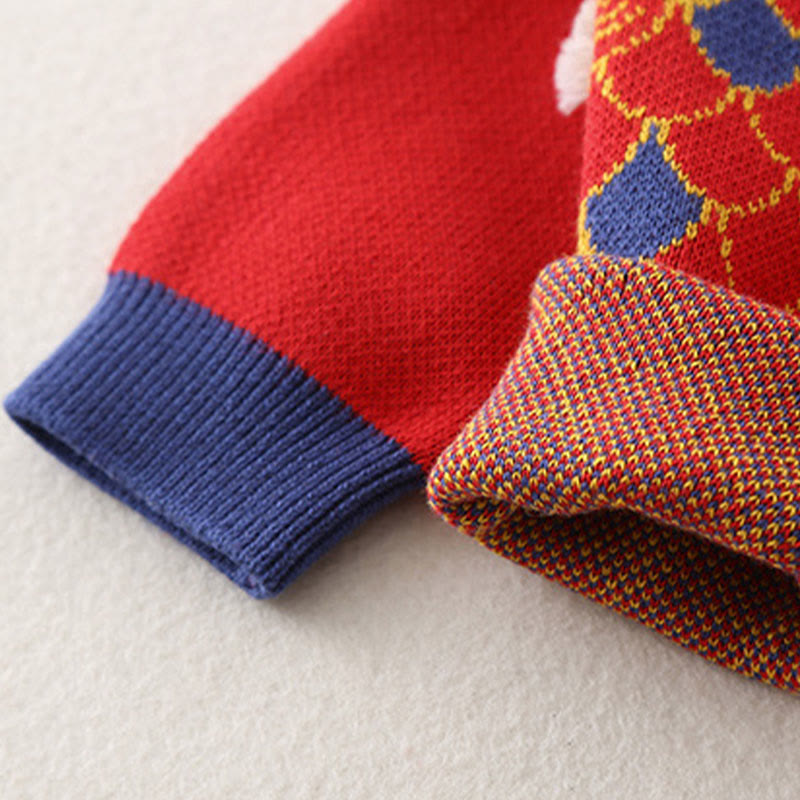 Buddha Stones ​​Herbst Winter Roter Drachenmuster Baby Jungen Mädchen Baumwolle Langarm Strick Einteiler - image 8