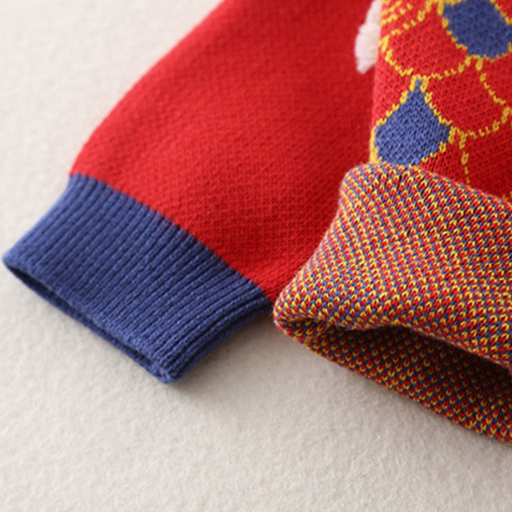 Buddha Stones ​​Herbst Winter Roter Drachenmuster Baby Jungen Mädchen Baumwolle Langarm Strick Einteiler - image 8