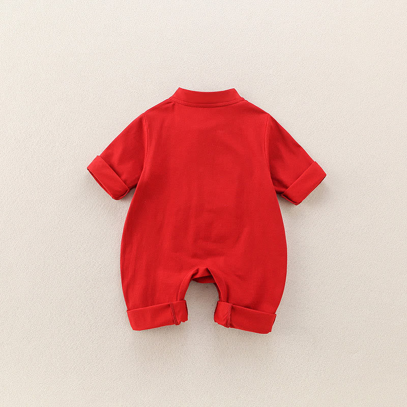 Buddha Stones ​​Frühling Herbst Rotes Schmetterlingsdesign Baby Mädchen Baumwolle Langarm Einteiler Strampler - image 2