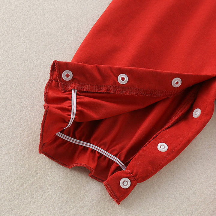 Buddha Stones ​​Frühling Herbst Rotes Erdbeer-Design Baby Mädchen Baumwolle Langarm Einteiler - image 6