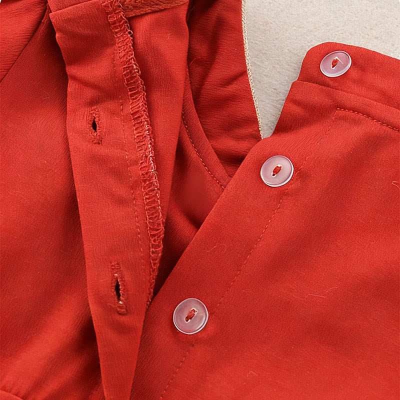 Buddha Stones ​​Frühling Herbst Rotes Kaninchen Design Baby Mädchen Baumwolle Langarm Einteiler Strampler - image 6