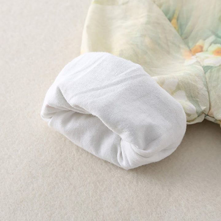 Buddha Stones ​​Frühling Herbst Beige Blumen Grünes Gras Design Baby Mädchen Baumwolle Langarm Einteiler Strampler - image 15