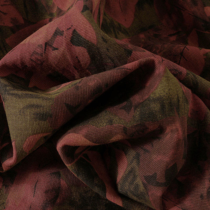 Buddha Stones Freizeitkleid mit Blumenmuster, Knöpfen, langen Ärmeln und Taschen - image 17
