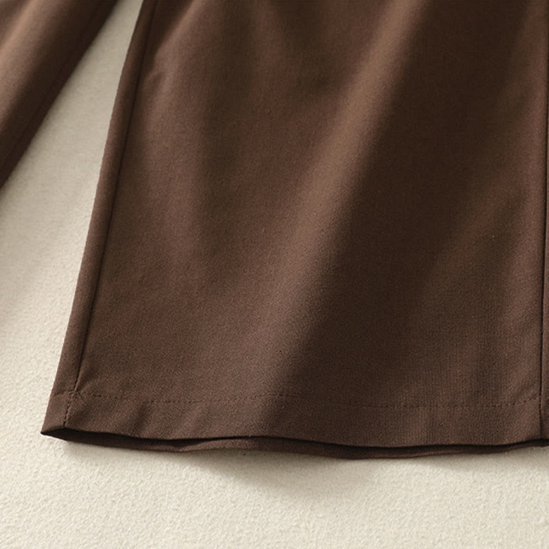 Buddha Stones Damen-Stickereihose aus Baumwolle mit elastischem Bund, Reißverschluss, weitem Bein und Taschen - image 26