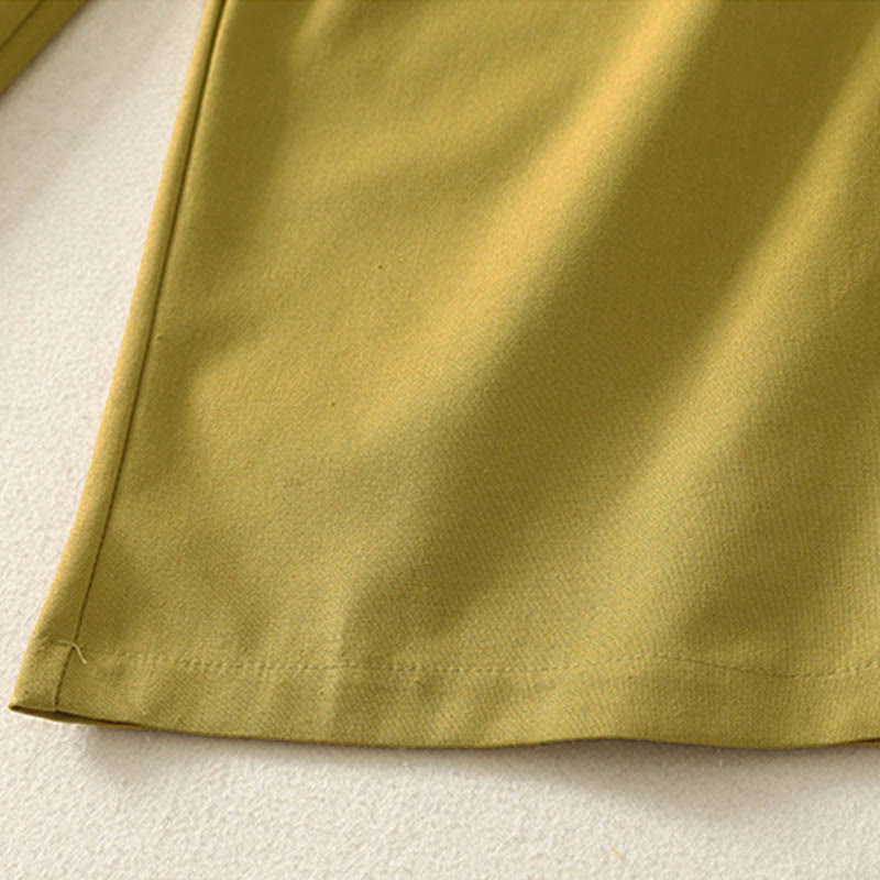 Buddha Stones Damen-Stickereihose aus Baumwolle mit elastischem Bund, Reißverschluss, weitem Bein und Taschen - image 15