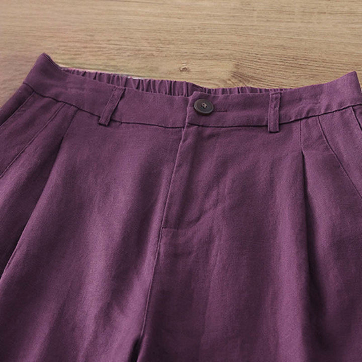 Buddha Stones Damen-Herbst-Pendelhose, einfarbig, mit Reißverschluss, weitem Bein und Taschen - image 33