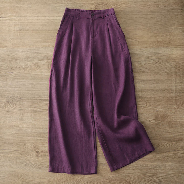 Buddha Stones Damen-Herbst-Pendelhose, einfarbig, mit Reißverschluss, weitem Bein und Taschen - Dunkelmagenta - US12, UK/AU16, EU44 (2XL) - image 31