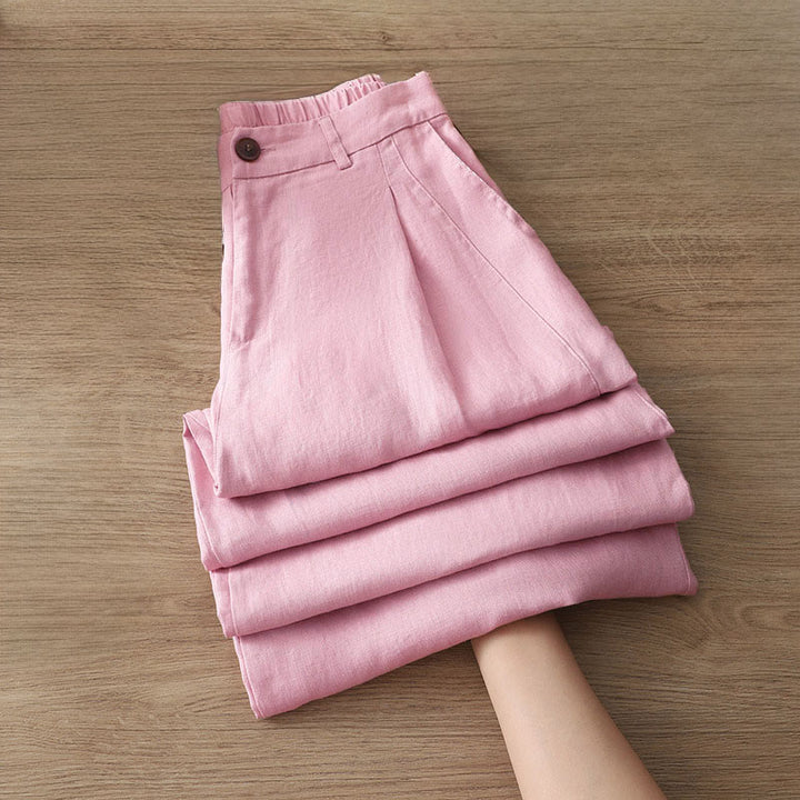 Buddha Stones Damen-Herbst-Pendelhose, einfarbig, mit Reißverschluss, weitem Bein und Taschen - Rosa - US12, UK/AU16, EU44 (2XL) - image 26