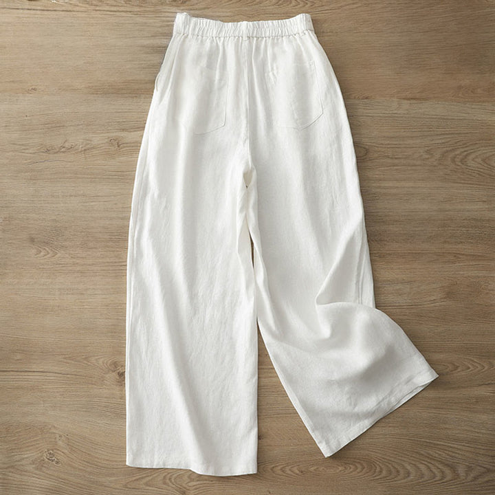 Buddha Stones Damen-Herbst-Pendelhose, einfarbig, mit Reißverschluss, weitem Bein und Taschen - image 7