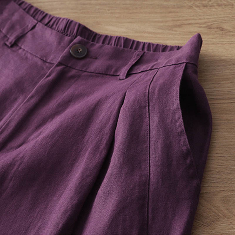 Buddha Stones Damen-Herbst-Pendelhose, einfarbig, mit Reißverschluss, weitem Bein und Taschen - image 32