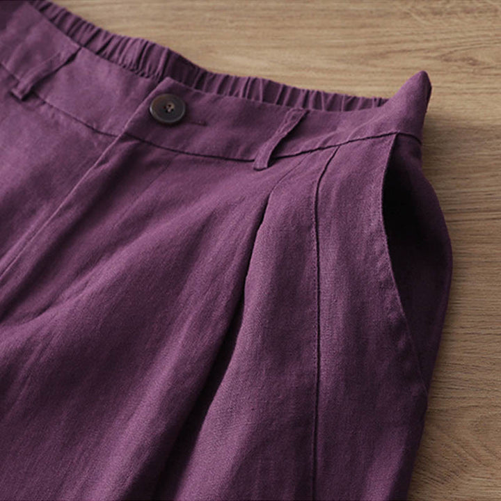 Buddha Stones Damen-Herbst-Pendelhose, einfarbig, mit Reißverschluss, weitem Bein und Taschen - image 32