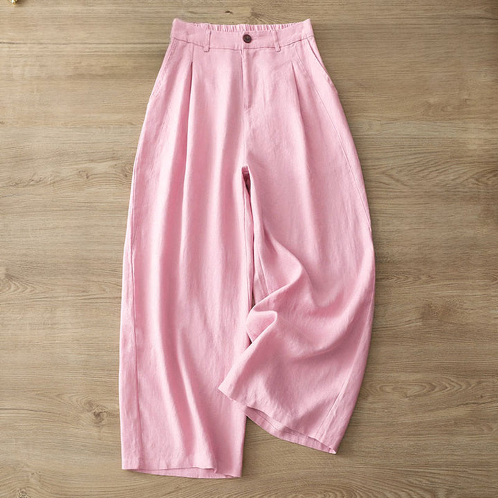 Buddha Stones Damen-Herbst-Pendelhose, einfarbig, mit Reißverschluss, weitem Bein und Taschen - image 27