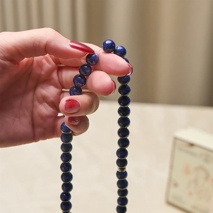 Buddha Stones, 108 Perlen, Lapislazuli-Lotus-Symbol, positive Mala - image 4