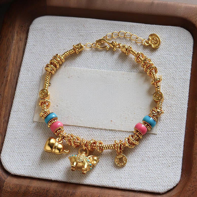 Buddha Stones ​​Jahr des Pferdes Kürbis Kupfermünze Kupfer Balance Armband - image 2