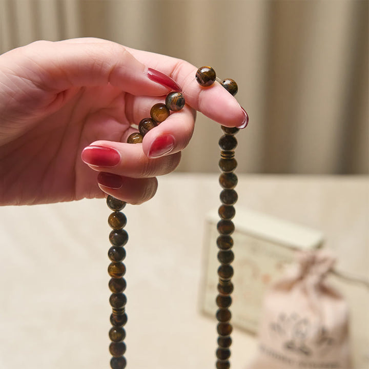 Buddha Stones, Lotus-Symbol, Tigerauge, Perlen-Kraft-Mala - image 4