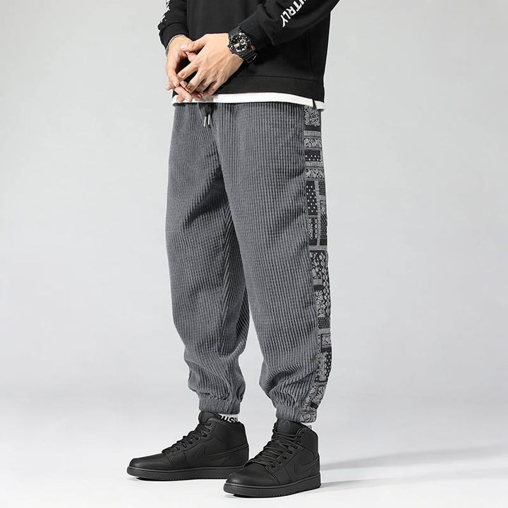 Buddha Stones Herbst Einfarbige Cordhose mit seitlichem Paisley-Muster, geradem Bein, Knöchellänge und Taschen - Grau - US/UK/AU46, EU56 (5XL) - image 19