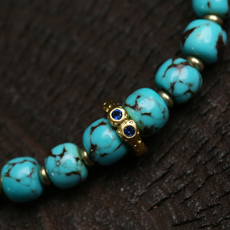 Buddha Stones ​​Thangka Gau Amulettbox Türkis Fu Charakter Schutzarmband - image 2