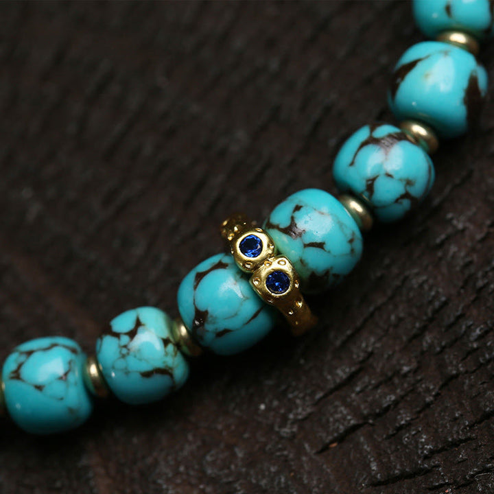 Buddha Stones ​​Thangka Gau Amulettbox Türkis Fu Charakter Schutzarmband - image 2