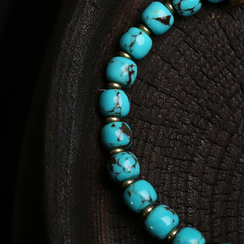 Buddha Stones ​​Thangka Gau Amulettbox Türkis Fu Charakter Schutzarmband - image 3