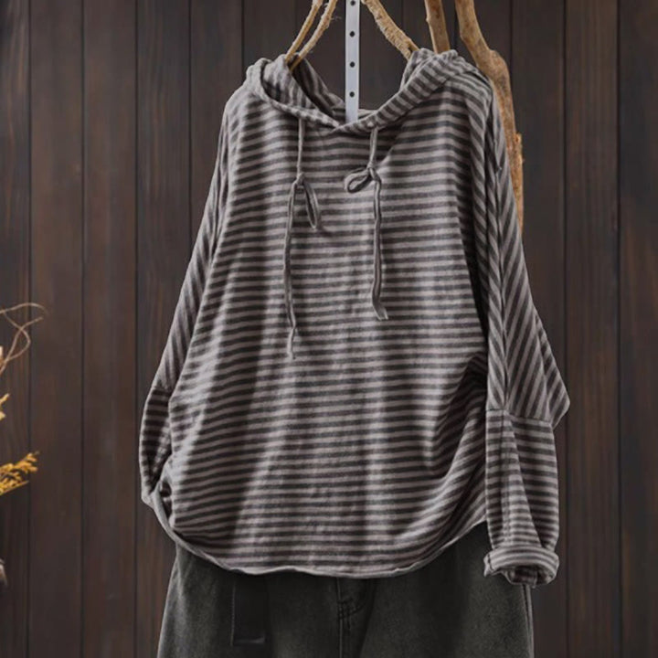 Damen-Baumwollhoodie mit Buddha Stones -Frühlingsstreifenmuster und langen Ärmeln - DimGray - US4-8/10, UK/AU8-12/14, EU36-40/42 (F) - image 16