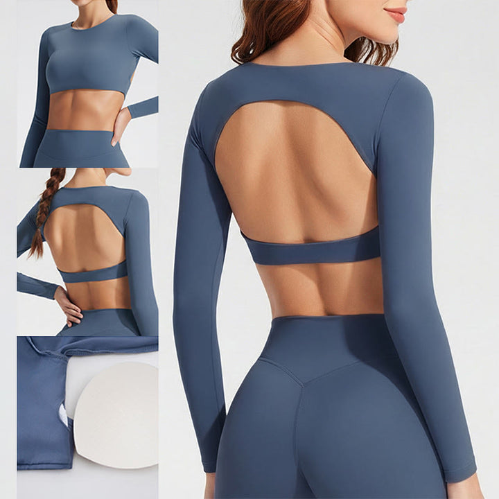 Buddha Stones Langarm-BH mit offenem Rücken, Sport-, Fitness- und Yoga-Tanktop für Damen - image 12