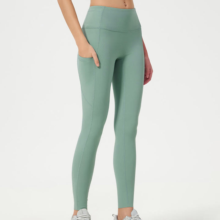 Buddha Stone Leggings in Unifarben, hoher Bund, Sport- und Fitness-Leggings für Damen, Yoga-Hosen - image 3