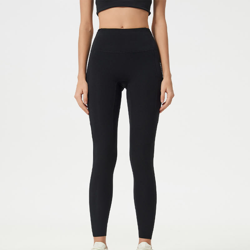 Buddha Stone Leggings in Unifarben, hoher Bund, Sport- und Fitness-Leggings für Damen, Yoga-Hosen - Schwarz - US14, UK/AU18, EU46 (2XL) - image 16