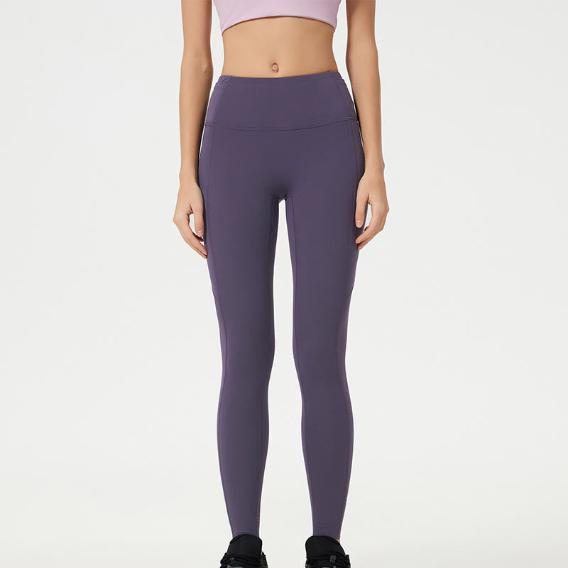 Buddha Stone Leggings in Unifarben, hoher Bund, Sport- und Fitness-Leggings für Damen, Yoga-Hosen - Dunkelmagenta - US14, UK/AU18, EU46 (2XL) - image 24