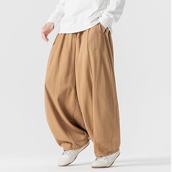 Buddha Stones Winter Commute Herren-Baumwollhose mit weitem Bein und Taschen, schlichtes Design mit Kordelzug - image 13